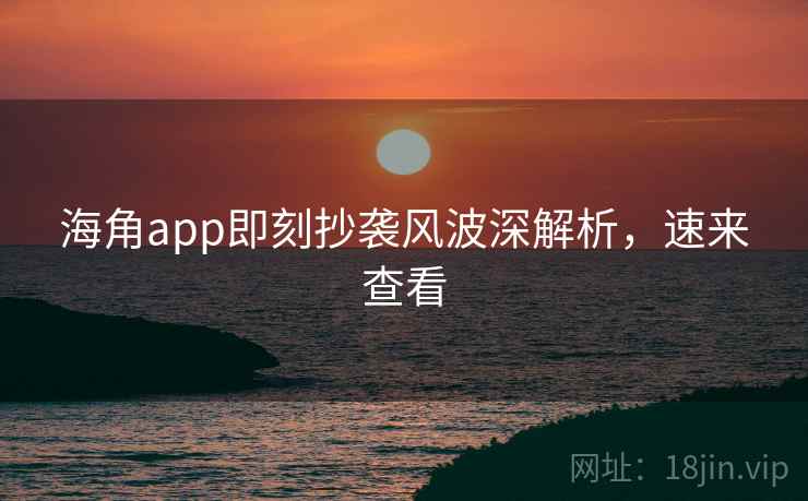 海角app即刻抄袭风波深解析,速来查看